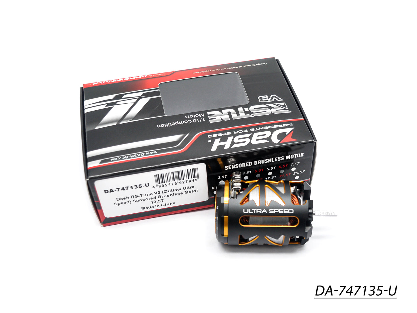 Dash RS-Tune V3 13.5T (ULTRA-SPEED) (Outlaw type) 540 Sensored Brushless Motor DA-747135-U